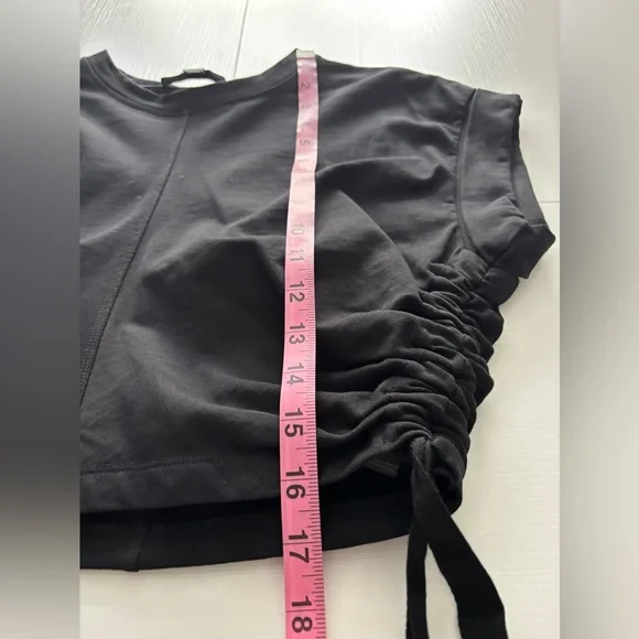 All Saints Rouched Short Sleeve Top In Black Size S - Picture 7 of 7